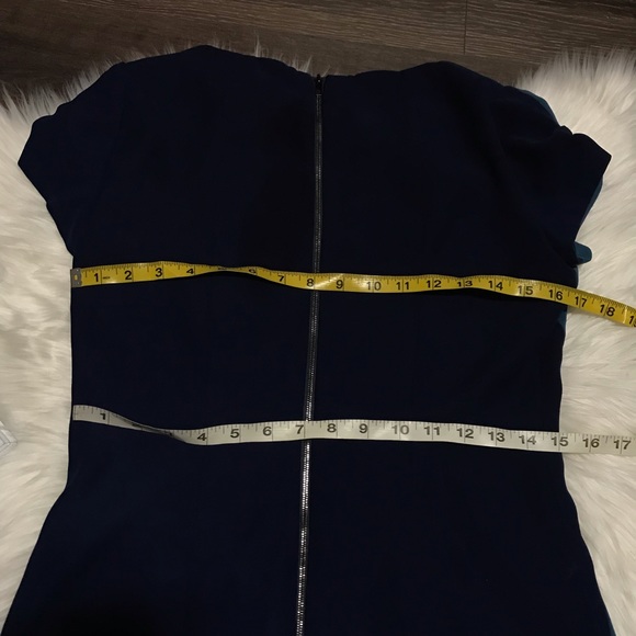 T Tahari Blue Color Block Dress Sz US 8 - Picture 7 of 7